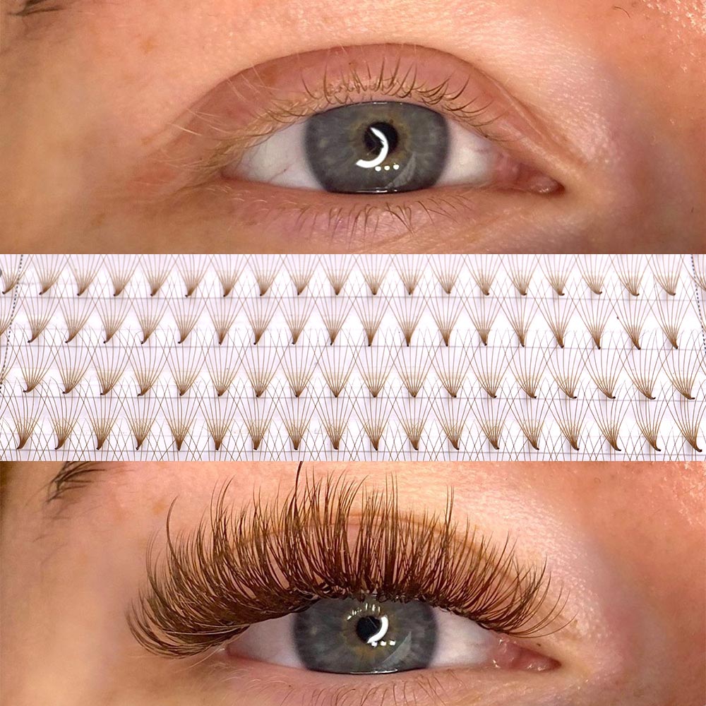 320 Colored Pointy Base Brown  - Eyelash Extension Russian 评论和价格